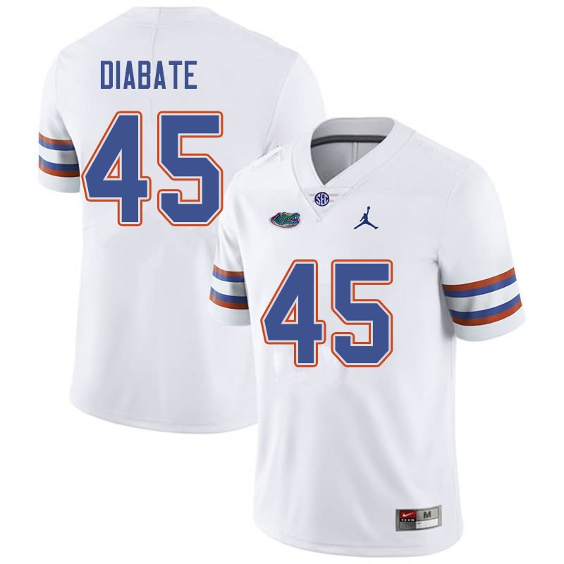 NCAA Florida Gators Mohamoud Diabate Men's #45 Jordan Brand White Stitched Authentic College Football Jersey IAN0364UM
